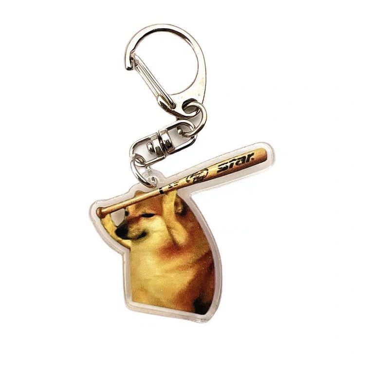 Móc Khóa Nhựa Acrylic Meme Chó Shiba Cheems Bonk Pepe