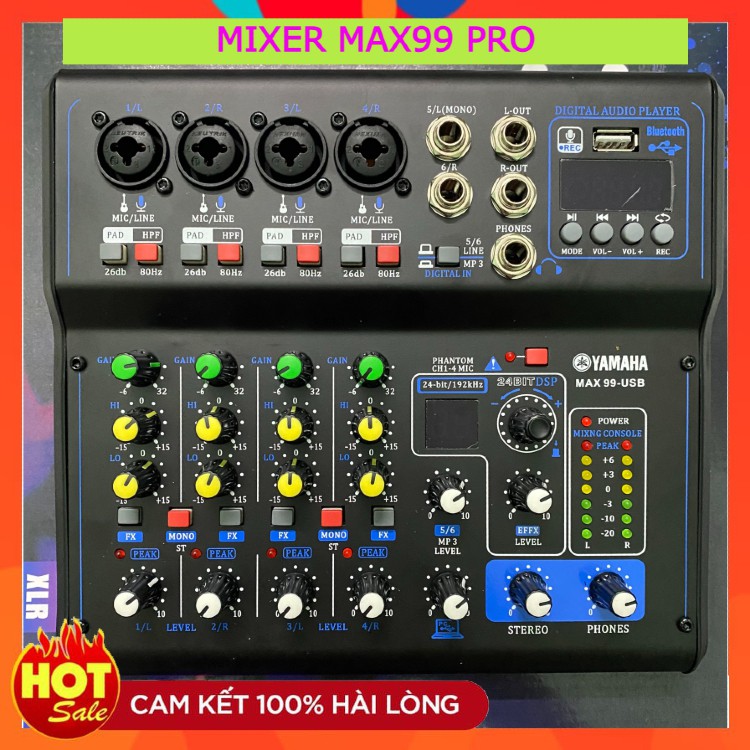 Mixer Max99 USB Yamaha ❤️ FREE SHIP ❤️ Mixer Max99 Tích Hợp 16 Chế Độ Vang Số Có Màn Hình Led Hiển Thị