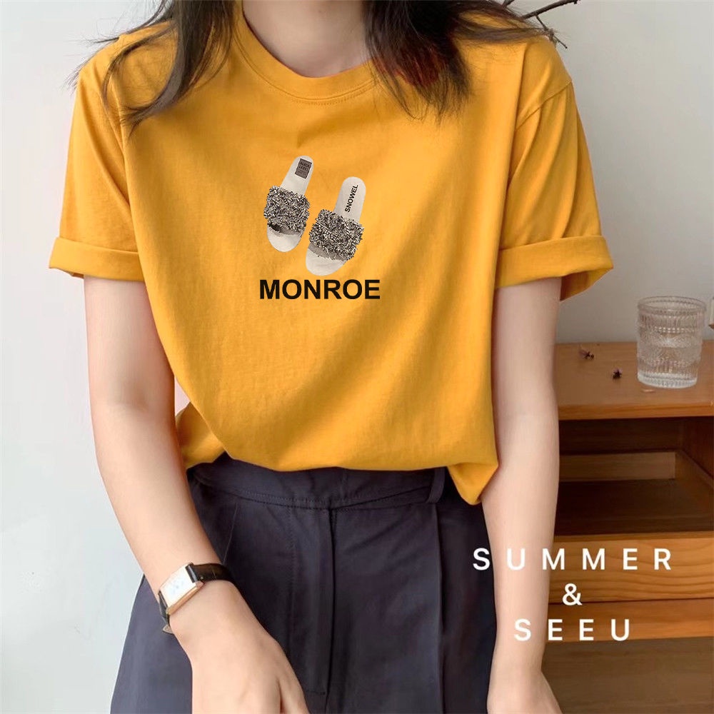 Áo thun BH cotton tay ngắn dáng rộng thời trang mới phong cách Hàn Quốc 2021