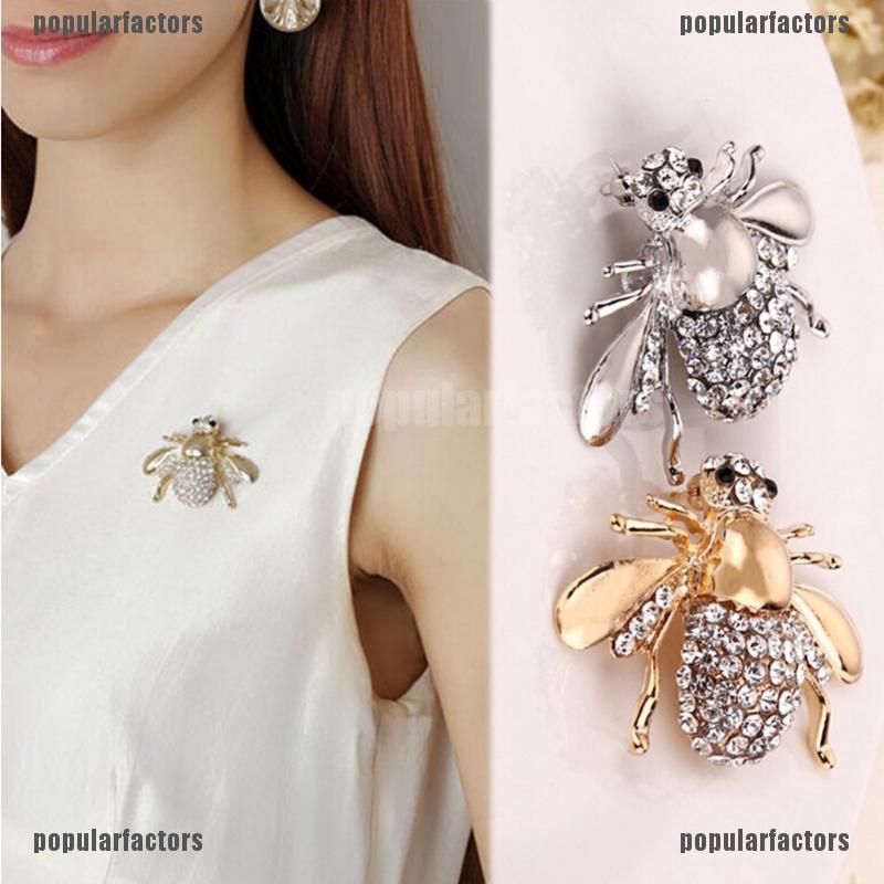 Ghim Cài Áo Hình Chú Ong Đính Đá Nhân Tạo Thời Trang Cho Nữ