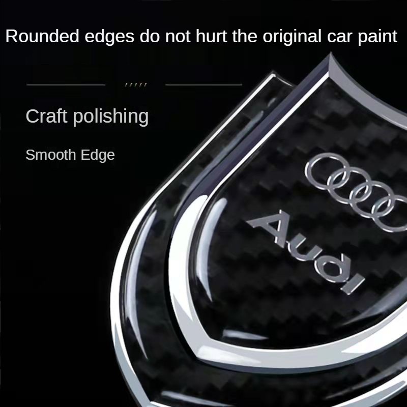 Miếng dán bằng kim loại sợi carbon dùng trang trí xe ô tô hình logo thời trang