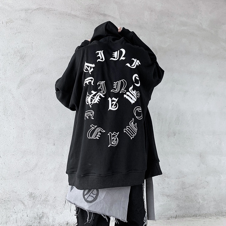 Áo hoodie dáng rộng in họa tiết chữ cái phong cách Hàn Quốc thời trang cá tính