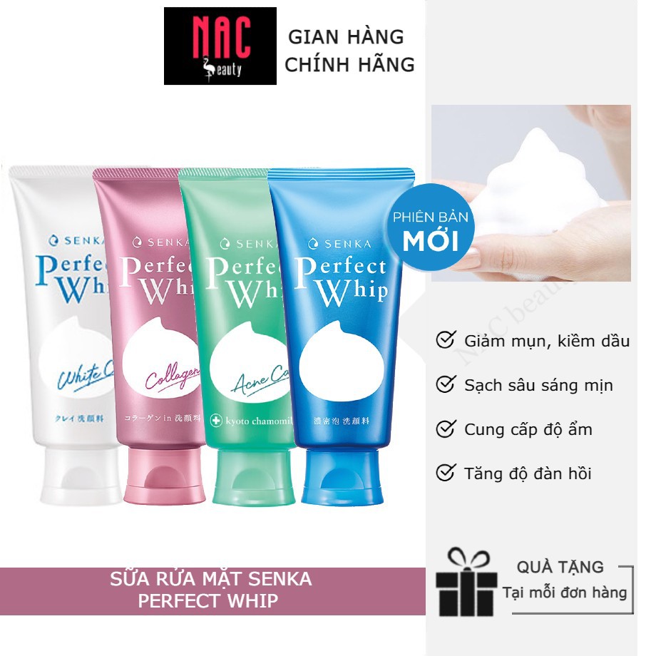 [CHÍNH HÃNG] Senka Perfect Whip Acne Care - Sửa rửa mặt dành cho da mụn 100g