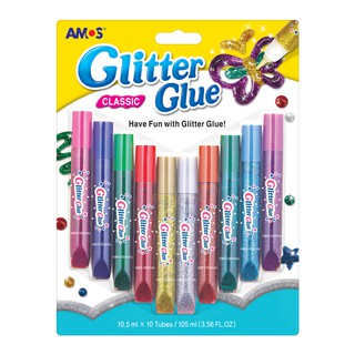 Màu Vẽ Keo Dán Kim Tuyến Hàn Quốc AMOS Glitter Glue 10 màu