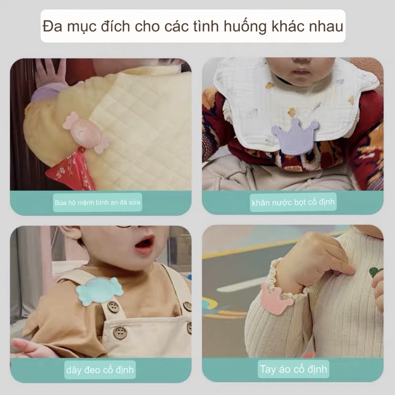 Bộ 6 kim băng nhựa cài cho bé an toàn cài quần áo, tã lót, khăn cho bé