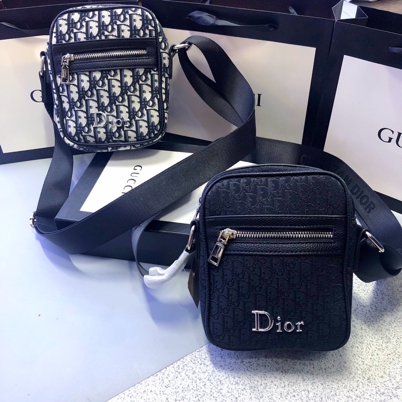 TÚI ĐEO CHÉO DIOR TAG SẮT , TÚI ĐEO CHÉO NAM VẢI DỆT Tc16