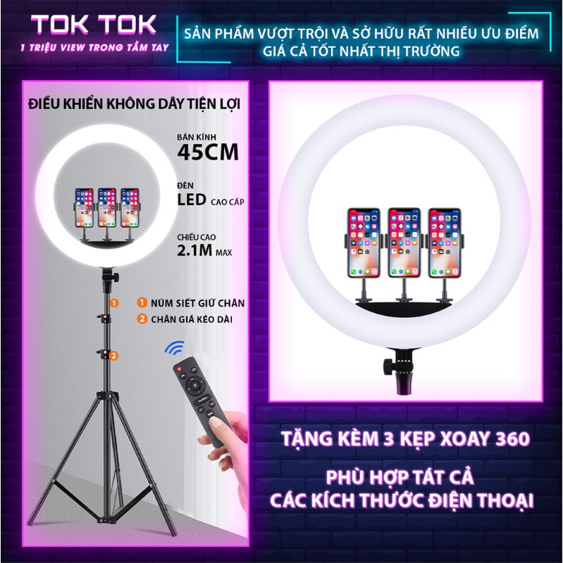 Đèn Livestream Trợ Sáng Chụp Hình Make Up Size Lớn Siêu Sáng Hỗ Trợ Quay Phim Chụp Hình Siêu Rẻ Bền Đẹp Bảo Hành 12T.