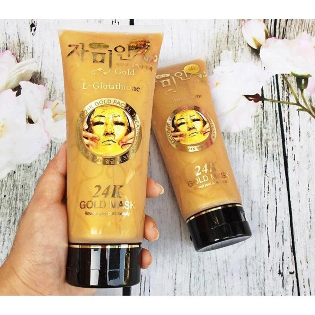Mặt nạ vàng 24k Gold Mask 220ml dưỡng trắng da, mịn và trẻ hoá làn da, mờ nám tàn nhang, mờ thâm sau mụn AME COSMETIC