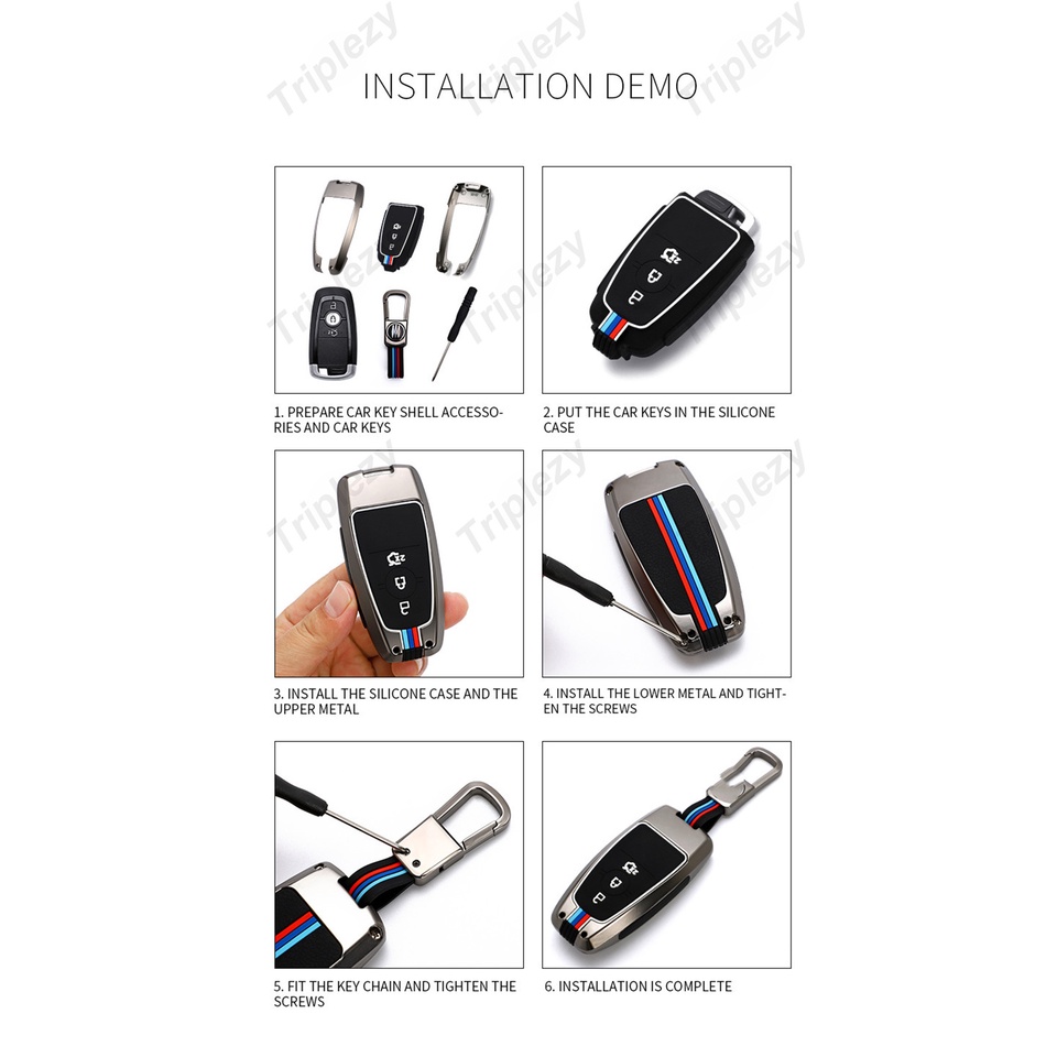 Vỏ Bảo Vệ Chìa Khóa Thông Minh Màu Dạ Quang Cho ford ranger everest ecosport explorer edge focus kuga mustang