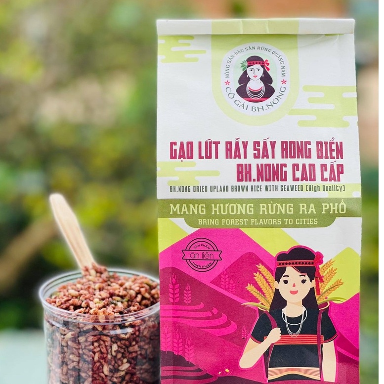 Gạo Lứt Rẫy Sấy Rong Biển Ăn Liền Thơm Ngon Cô Gái Bh.nong Túi 500g