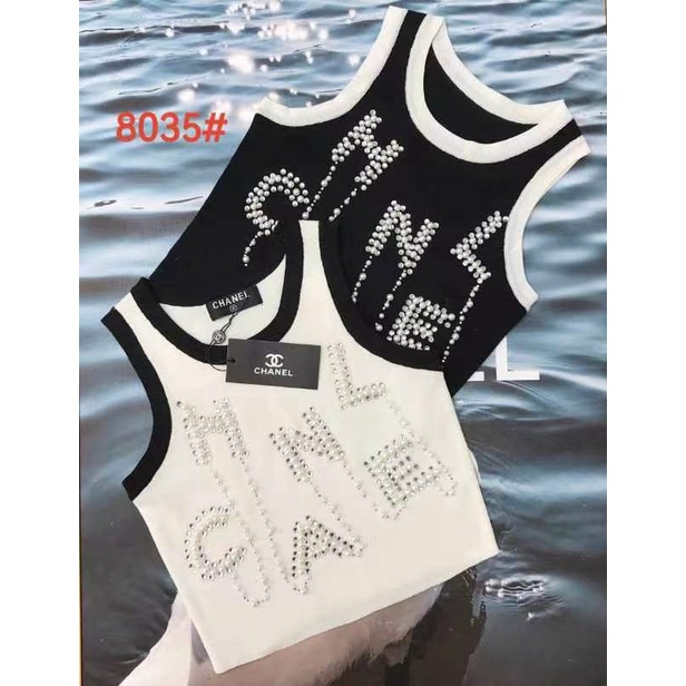 Áo len sát nách đính chữ ngọc hàng QC