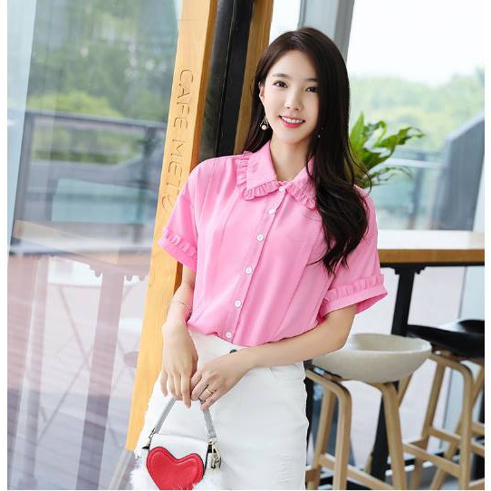 ÁO SƠ MI NỮ CỔ BÈO TAY NGẮN A1044 | BigBuy360 - bigbuy360.vn