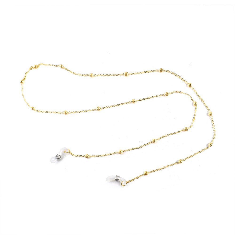 Dây đeo kính phối hạt màu vàng bạc thời trang