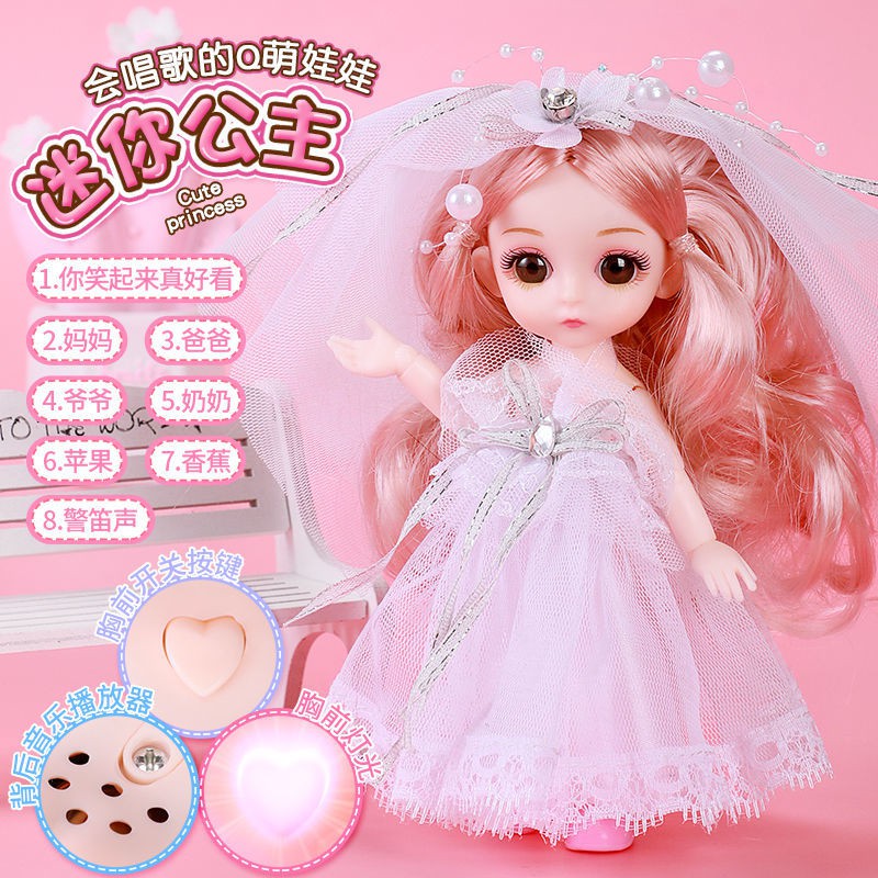 Búp bê Barbie 17cm cô gái bjd ăn mặc có khớp nối bộ đồ chơi trẻ em lớn