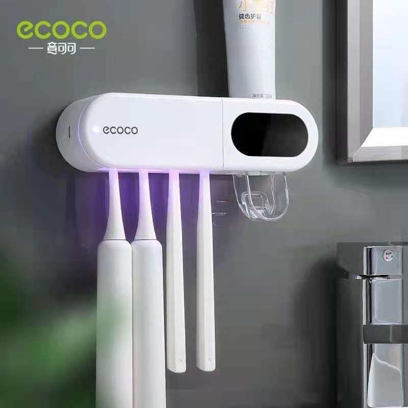 Máy cắm bàn chải khử khuẩn,kệ treo bàn chải tiệt trùng ecoco cao cấp
