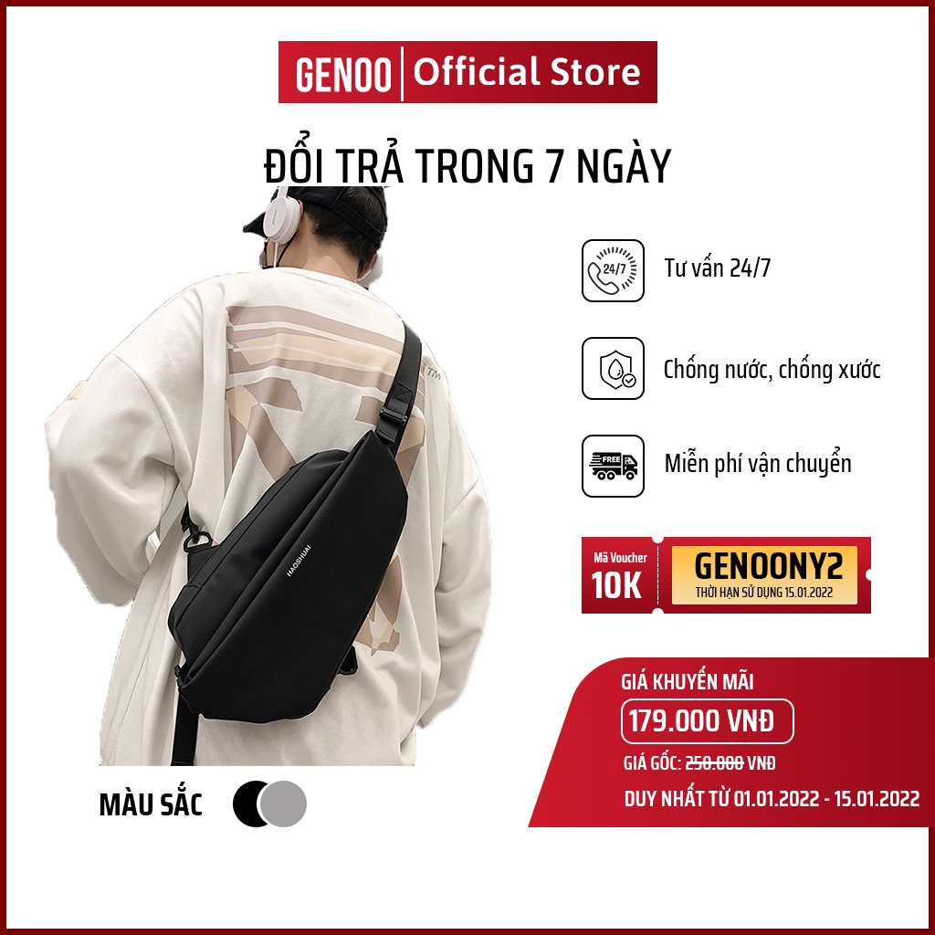 Túi Đeo Chéo Nam Nữ Chính Hãng HAOSHU Basic Chống Nước Chất Liệu Vải Oxford Cao Cấp GN0013 - GENOO OFFICIAL