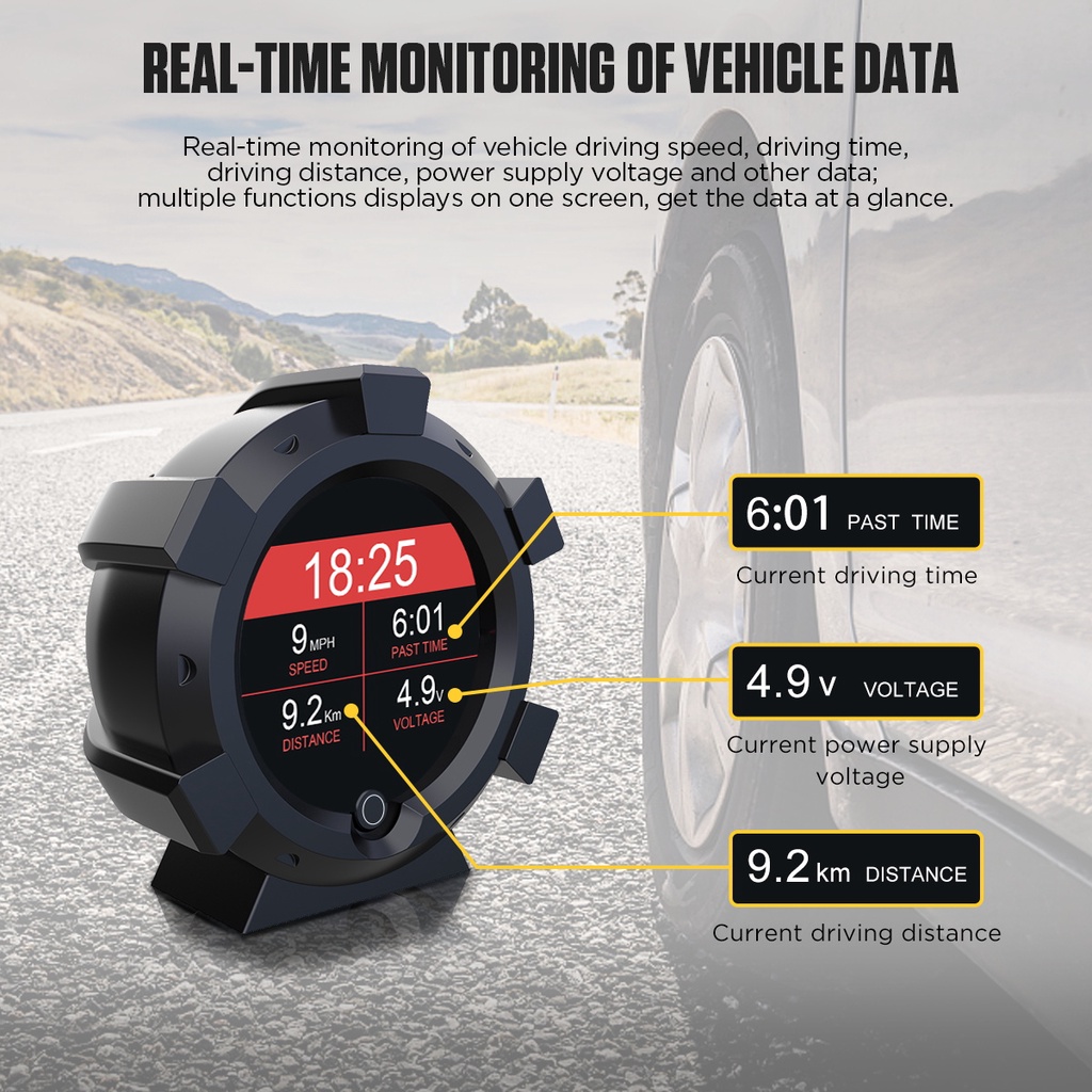 AUTOOL X95 màn hình hiển thị hướng lên trên ô tô HUD GPS Thích hợp cho tất cả ô tô Máy đo độ nghiêng Hiển thị góc nghiêng