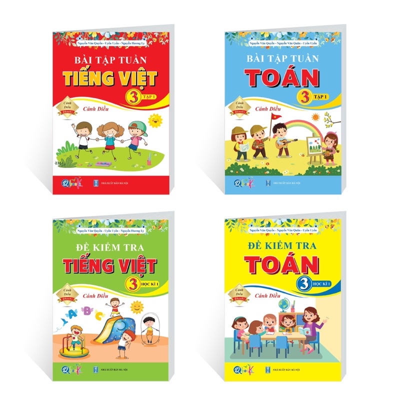 Sách - Combo 4 cuốn Bài Tập Tuần &amp; Đề Kiểm Tra Toán Và Tiếng Việt Lớp 3 học kì 1-  Sách Cánh Diều