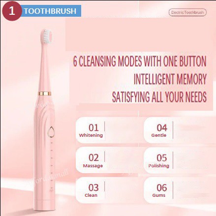 Máy rửa mặt tích hợp mát xa da mặt và bàn chải đánh răng bằng điện 3 trong 1 có 6 chế độ tiện lợi