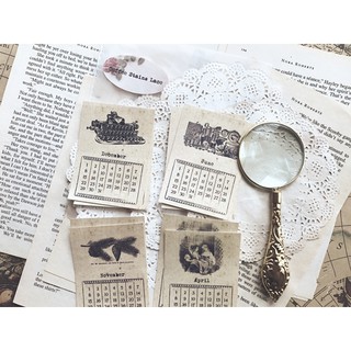 Sticker vintage lịch tháng