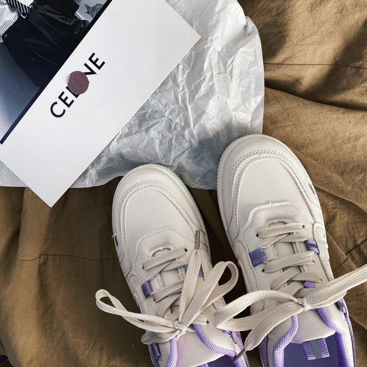 Giày Sneaker Mũi Tròn Cột Dây Thoải Mái Cho Nữ