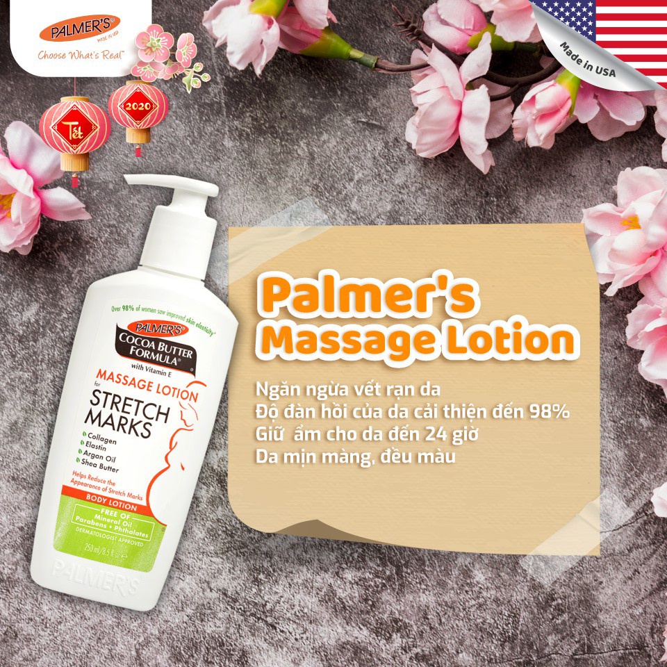 [Nhập Mỹ - 250ml] Lotion Chống và Giảm Rạn Da Palmer's Stretch Marks