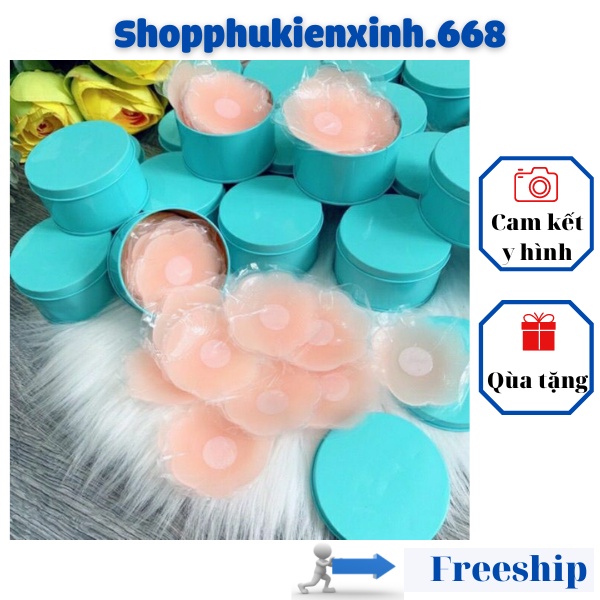 Miếng Dán Ngực 💥 RẺ VÔ ĐỊCH 💥 Miếng Dán Ti Silicon Hộp Xanh Siêu Mềm Mại Sử Dụng Nhiều Lần ABCD01
