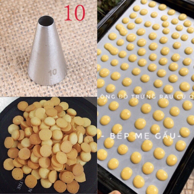Đui 10 làm bánh quy trứng nhện ( đui inox không mối hàn)