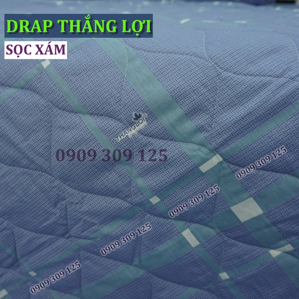 bộ ga cotton Thắng Lợi, ga giường chính hãng ( 4 món ) mẫu SỌC XÁM
