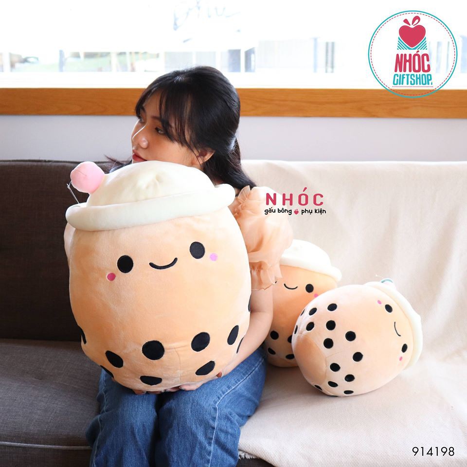 Gối Bông Ly Trà Sữa Bông Kem Cheese TC Béo Ú - NHÓC (Size: 35/50/70cm)