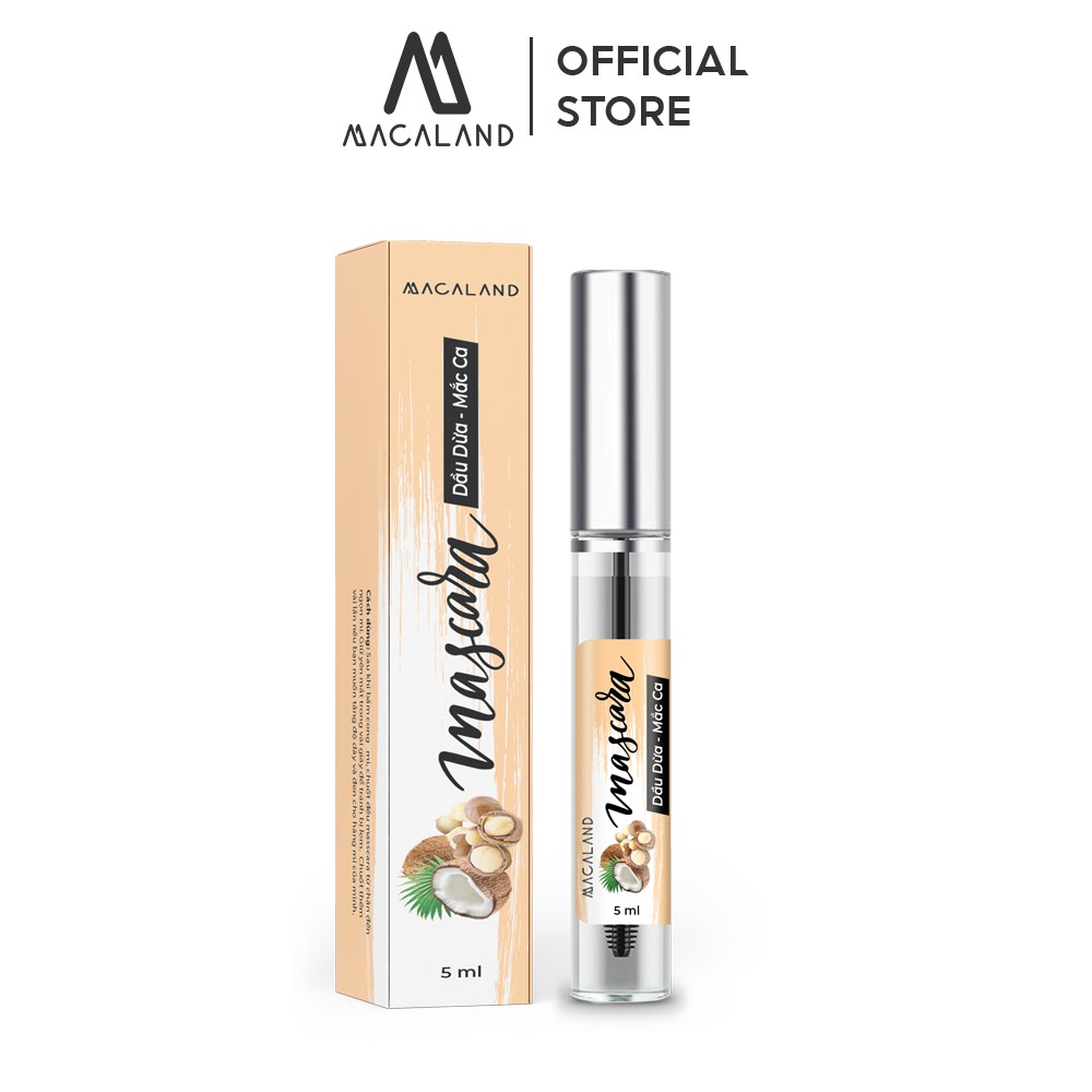 Mascara dầu dừa mắc ca nguyên chất 5ml Macaland giúp mi mọc nhanh và dày