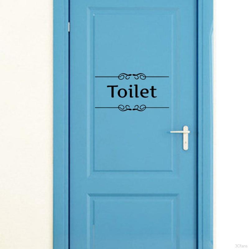 Miếng dán tường in chữ Toilet dùng trang trí nhà tắm/nhà vệ sinh