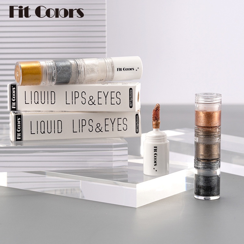 Set 3 Phấn Mắt Dạng Lỏng Ánh Kim Tuyến Lấp Lánh Không Thấm Nước Lâu Trôi