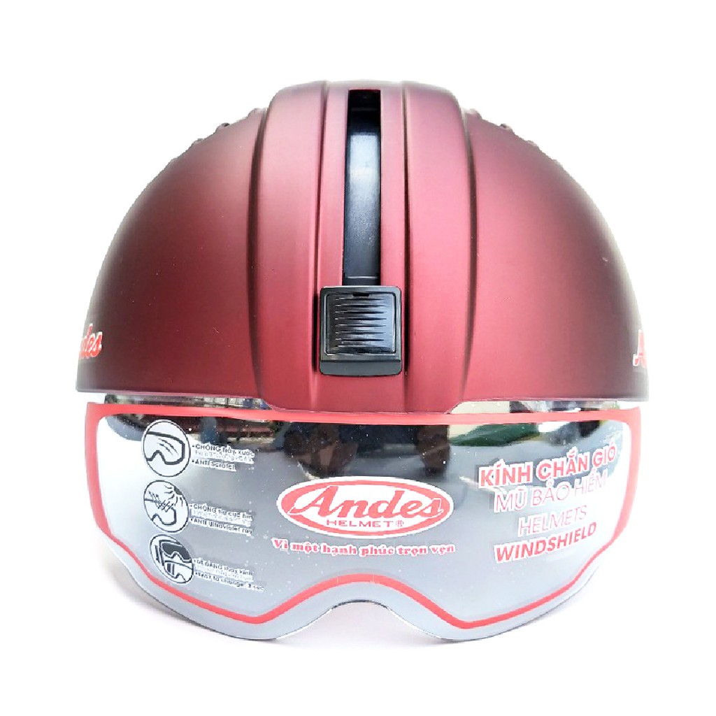 Mũ bảo hiểm giấu kính Andes 181 - đỏ đô nhám