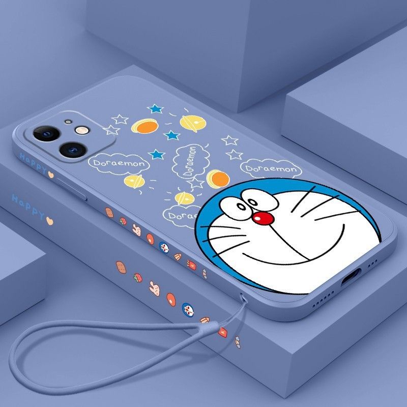 Ốp lưng iphone Tặng Kèm Dây buộc Doraemon Ip 11/8/7/6
