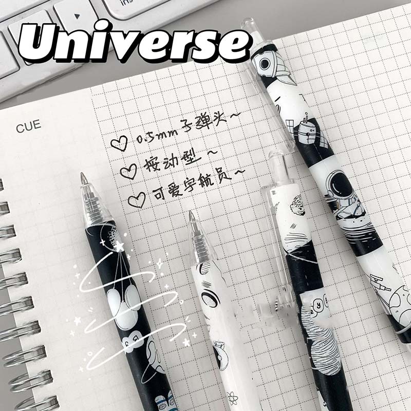Bút bi mực đen ngòi 0.5mm thiết kế họa tiết đáng yêu tiện lợi