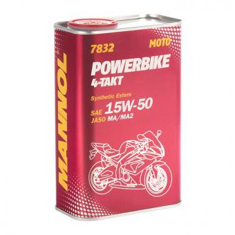 Nhớt Động Cơ Xe Moto - Mannol Powerbike 4-TAKT Synthetic Esters SAE 15W-50 7832 [1L]