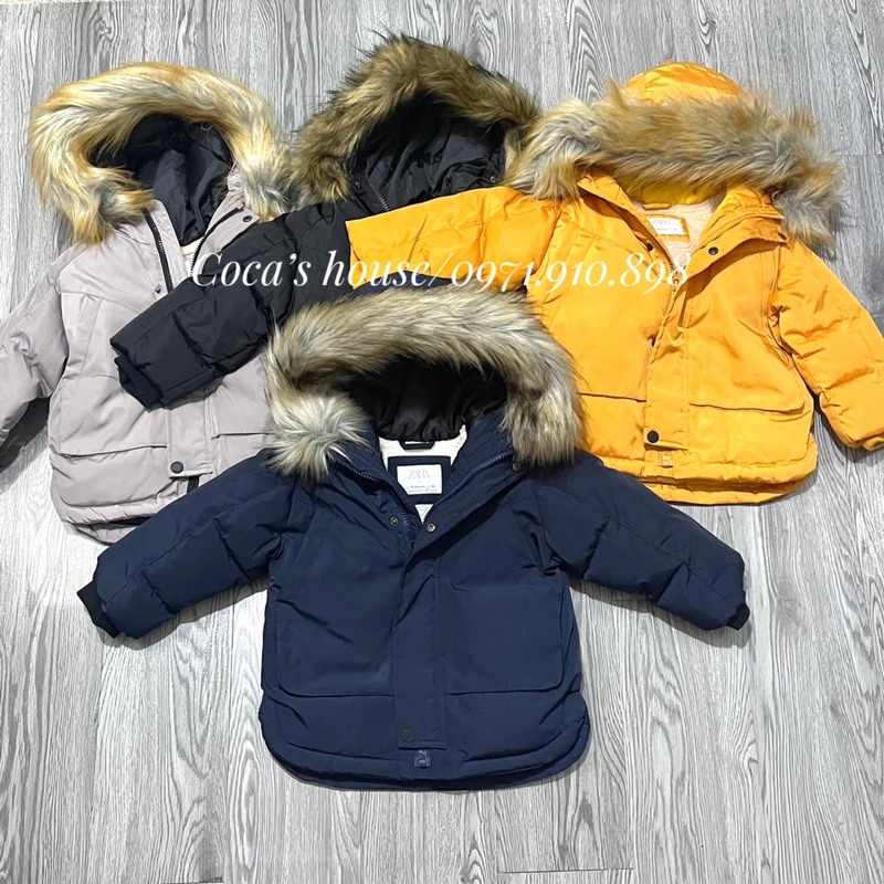 Áo khoác phao ZR lót lông xuất dư xịn cho bé trai