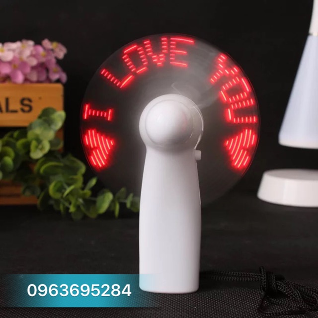 Quạt mini tạo chữ bằng đèn LED thông điệp phát sáng