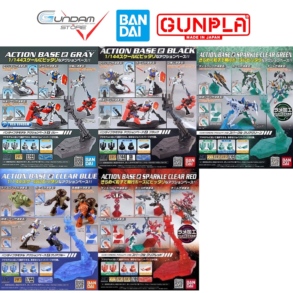 BANDAI ACTION BASE 02 CLEAR GRAY BLACK WHITE NHIỀU MÀU LỰA CHỌN Đế Trưng Bày Mô Hình Gundam LBX Figure Đồ Chơi Lắp Ráp A