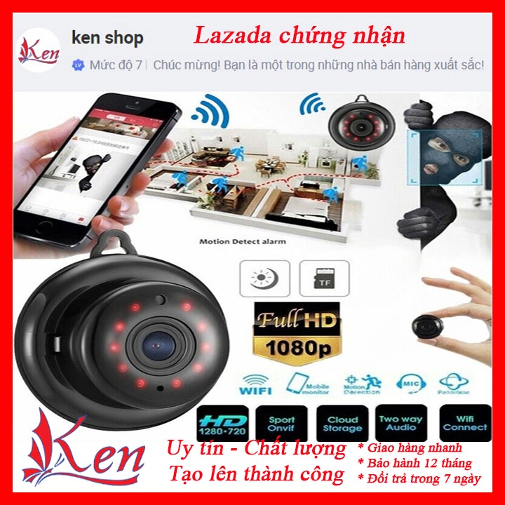Camera mini siêu nhỏ có hồng ngoại, kết nối wifi xem qua điện thoại mọi lúc mọi nơi chỉ cần có sóng 3G, 4G, wifi
