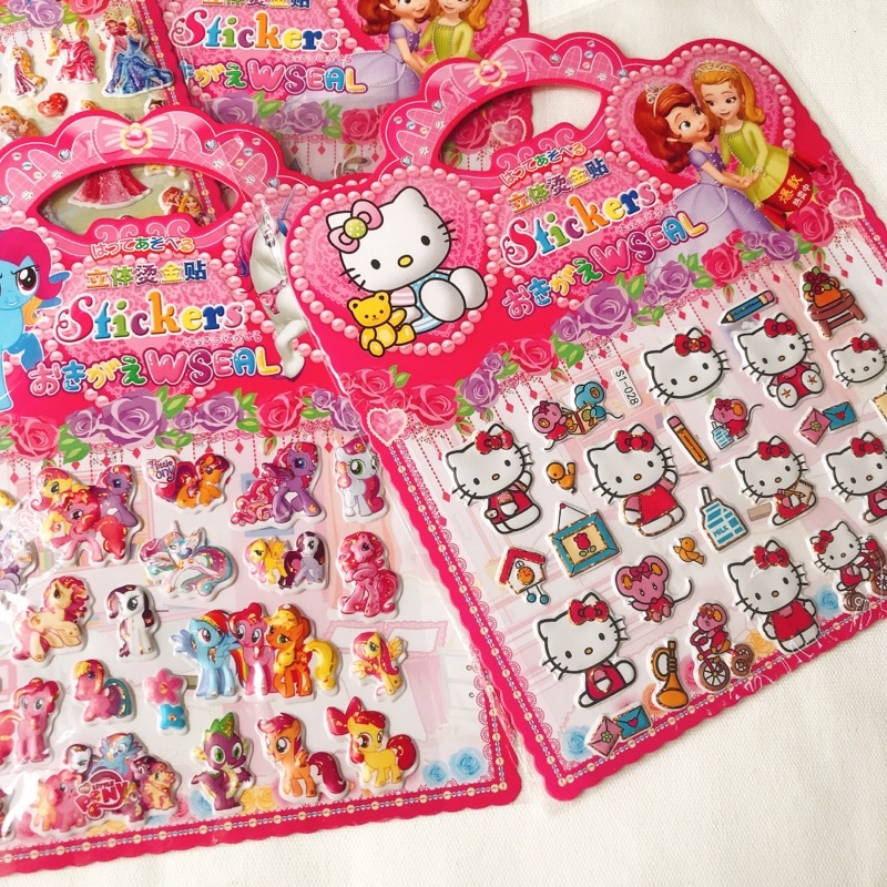 Sticker cute, hình dán cute búp bê, công chúa, thú vật