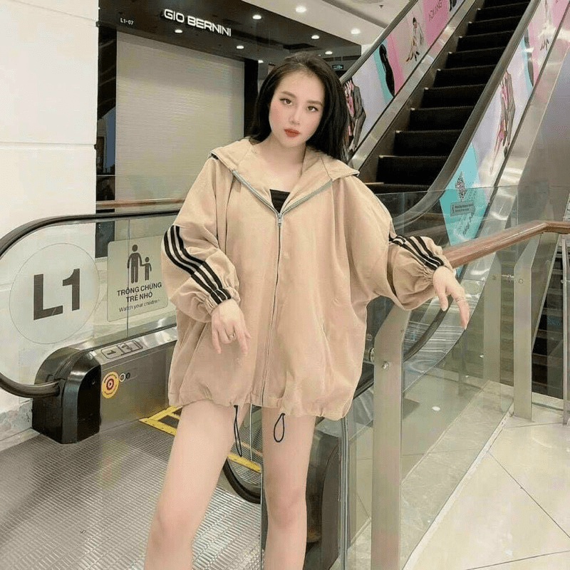 ÁO KHOÁC DA LỘN NỮ PHỐI 3 VIỀN SỌC TAY CAO CẤP CHẤT LIỆU BAO MÁT  CAO CẤP ĐẸP TINH TẾ