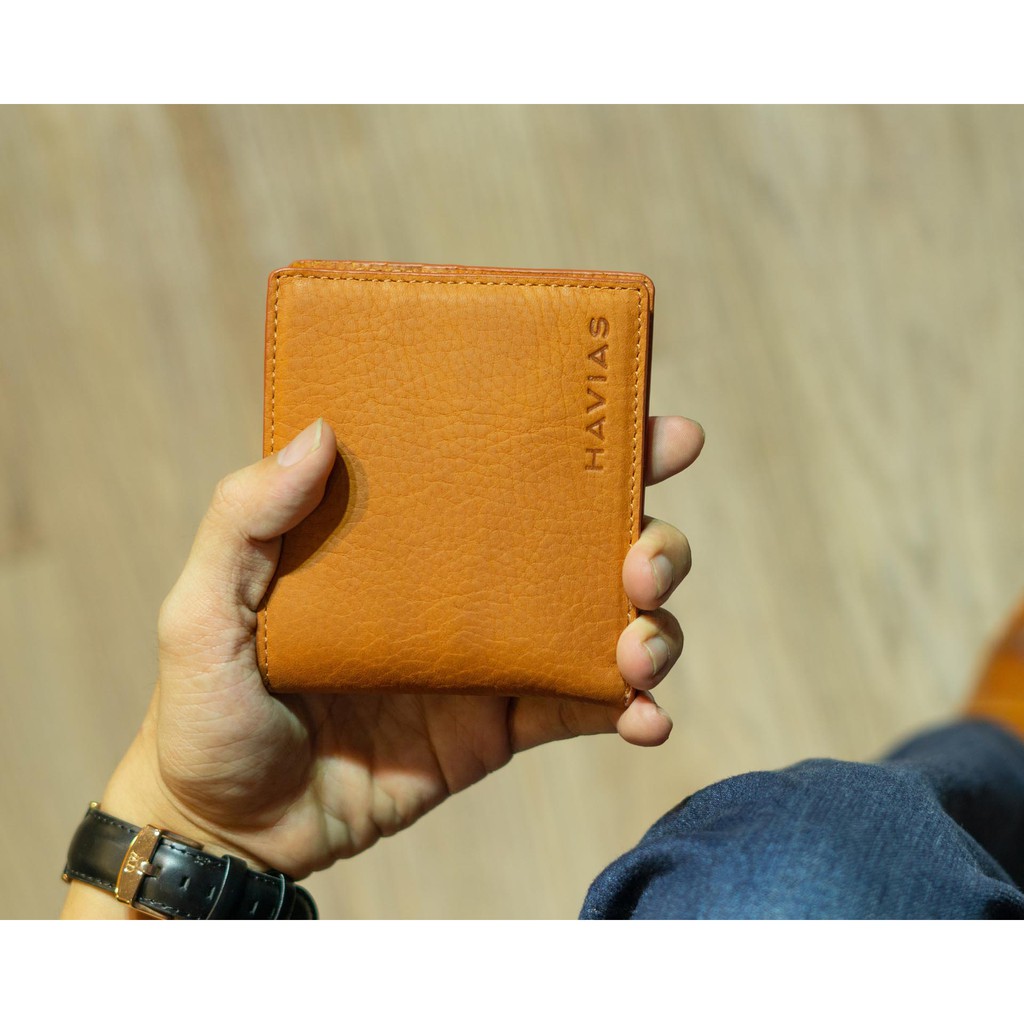 [Mã BMBAU50 giảm 50K đơn 150K] Ví ngắn Enus Handcrafted Wallet - Vàng Bò HAVIAS