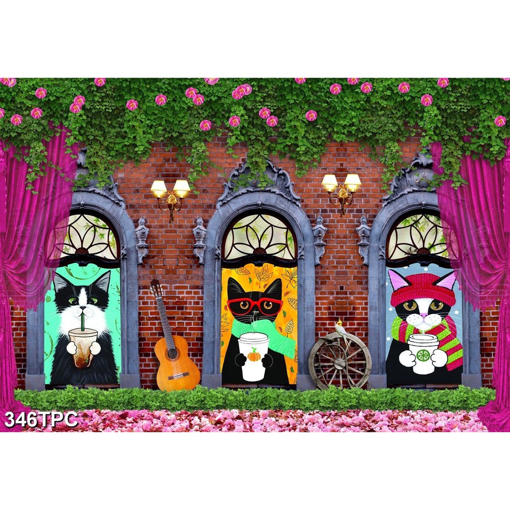TRANH DÁN TƯỜNG 3D RÈM CỬA DECOR LỐI ĐI, PHÒNG KHÁCH