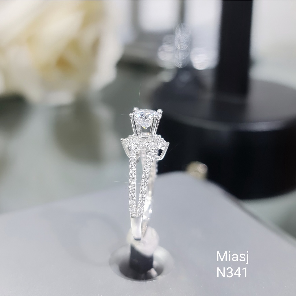 Nhẫn nữ bạc Ý S925 MiASJ nạm đá lấp lánh sang trọng N341