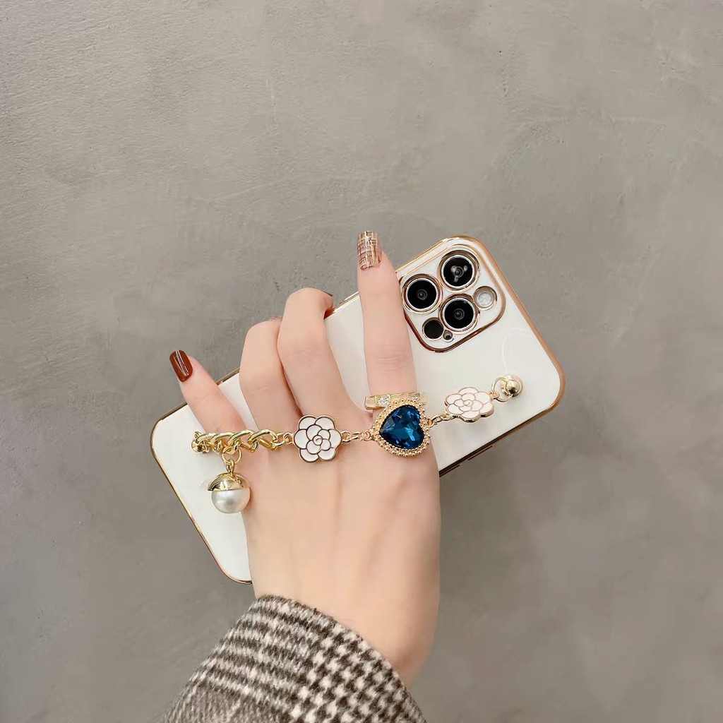 Ốp Điện Thoại Mềm Có Vòng Tay Mạ Điện Cho Iphone 14promax 13 12 pro MAX 11 pro MAX XS MAX XR X6 7 8 plus plus