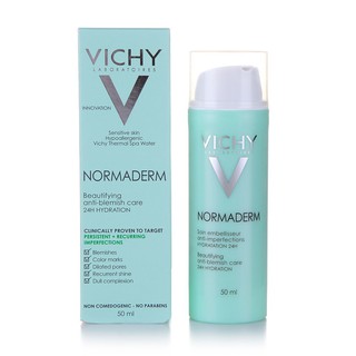 VICHY -Kem dưỡng giúp giúp giảm mụn giảm bóng dầu và dưỡng ẩm Normaderm Correcting Anti-Blemish Care 24h Hydration 50ml