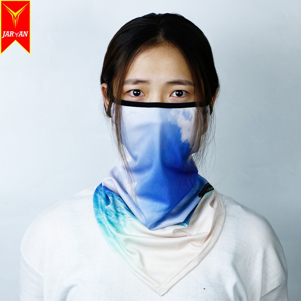 Khăn đa năng hở tai tam giác màu biển xanh