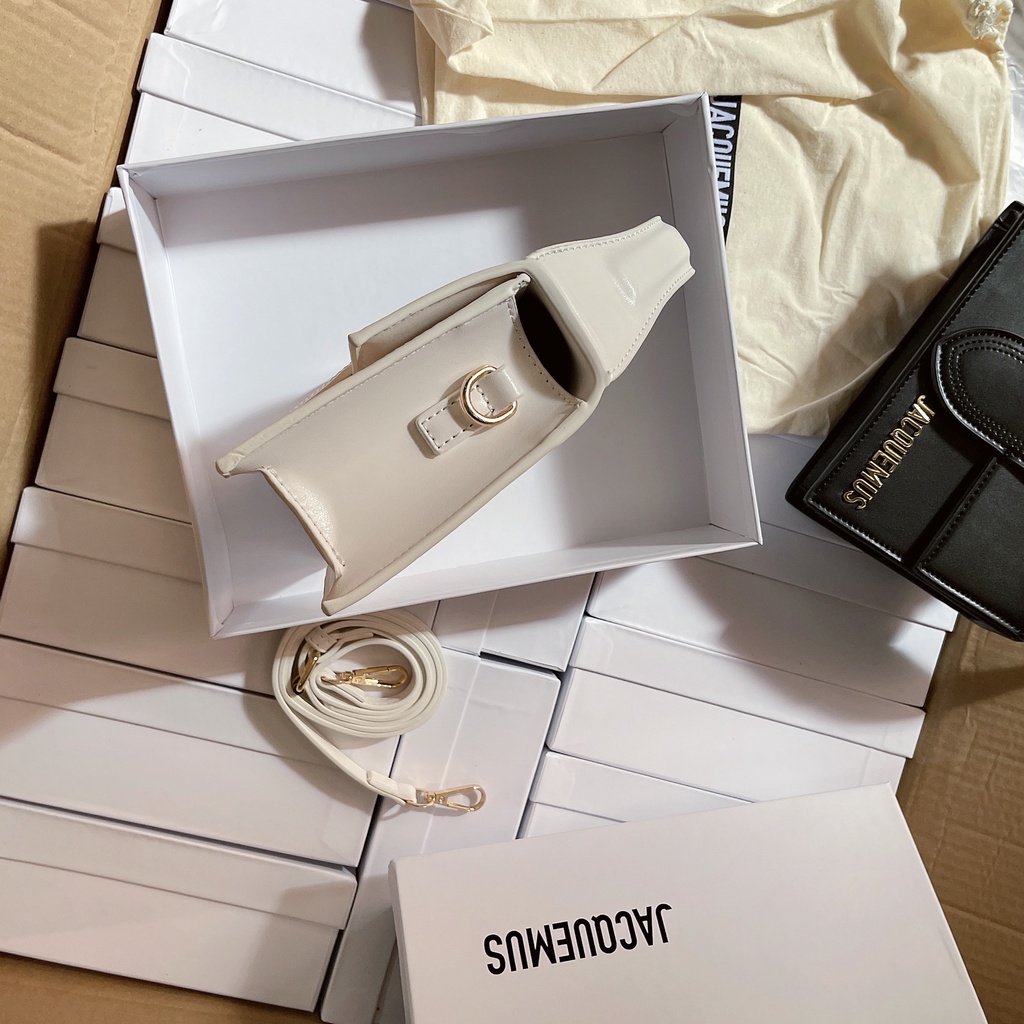 Túi quai xách Jacquemus fullbox kèm túi vải hãng size 20/24